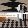 Easy Jute Checkered Entryway Rug 2x3 Black Modern Indoor Outdoor Doormat Washable Non - Slip Neutral Small Kitchen Rug - 4 of 4