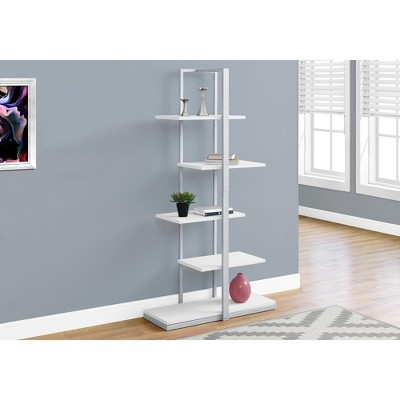 TOAOTBNBO 5 Tier Open Zig-zag Bookcases, L Shaped Metal Bookshelf Home Office Display Book Shelf Storage Organizer
