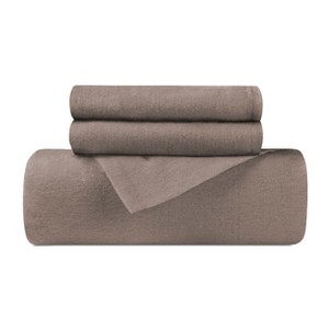 Flannel Cotton Modern Solid Fuzzy Duvet Cover Set With Pillow Shams by Blue Nile Mills - 1 of 4
