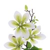 Unique Bargains Artificial Plants 3-Stem Magnolia Plastic 3.94"x3.94"x11.42" 1 Pcs - 4 of 4