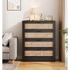 4 Drawer Dresser for Bedroom, Rattan Chest of Dressers, Modern Wood Tall Dresser with Power Outlets, Drawer Organizer Unit with Metal Handle - 4 of 4
