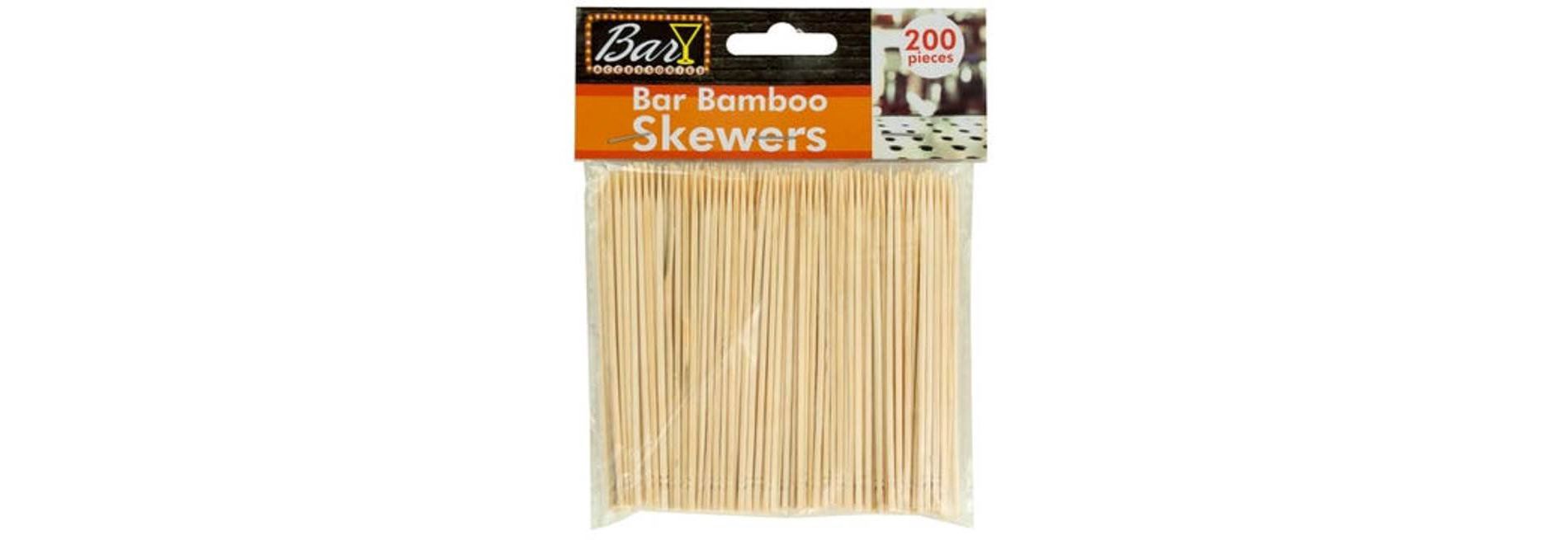 Handy Housewares 4" Bamboo Skewers for Appetizers - 200 Pack, Natural Wood Picks for Cocktail Garnishes and Snacks  200-pack