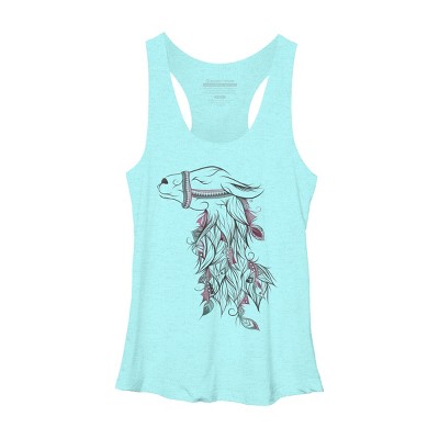 Women's Design By Humans Llama By LouJah Racerback Tank Top