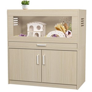Angel Sar Large Hamster Cage, Wooden Guinea Pig Cages with Detachable Cabinet, Guinea Pig Hutch with Bridge, Openable Top - 1 of 4