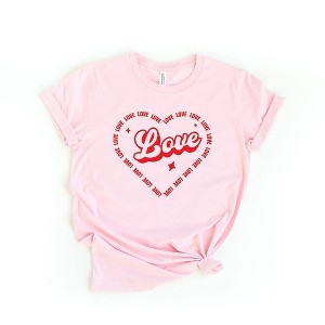 Simply Sage Market Women's Love Heart Outline Short Sleeve Graphic Tee - 1 of 3