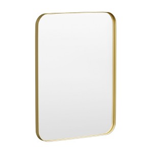 Tempered Glass Rounded Rectangle Framed Wall-Mounted Bathroom Vanity Mirror - 1 of 1