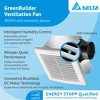 Delta Breeze GreenBuilder Exhaust Ventilation Bath Fan 80 CFM Energy Efficient Quiet Operation Motor with Humidity Sensory and LED Light, White - 2 of 4