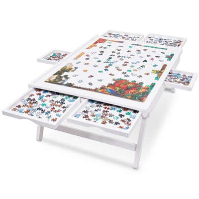 Jumbl 27 X 35 Jigsaw Puzzle Board, Portable Table With 6 Drawers - Brown  : Target