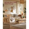 Boho 2-Tier Round Side Table - Rattan-Look Nightstand with Storage Shelf for Bedroom/Living Room, Space-Saving - 3 of 4