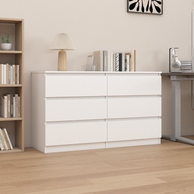 NicBex 6 Drawer Dresser for Bedroom,Modern Style Drawers with Free Handle,Dressers for Kids Room,Living Room,Entry and Hallway