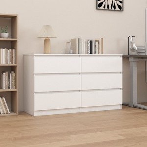 NicBex 6 Drawer Dresser for Bedroom,Modern Style Drawers with Free Handle,Dressers for Kids Room,Living Room,Entry and Hallway - 1 of 4