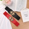 INSPIRE CHIC Women's Faux Leather Beaded Rhinestone Inlaid Elastic Waist Belt - 4 of 4