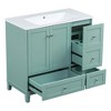 FURNIinspire Bathroom Storage Cabinets 36 Inch Modern Bathroom Vanity, Small Bathroom Vanity Cabinet With Single Sink, Green, 18"*36"*34" - 2 of 4
