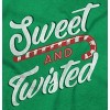 Sweet Twisted Christmas Candy Cane Womens Graphic T Shirt Tees Brisco Brands - 2 of 4