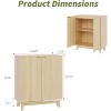 Fluted Buffet Cabinet with Storage, 2 Doors Sideboard Buffet, Cabinet with Adjustable Shelves, with Storage for Living Room, Kitchen, Entryway - 2 of 4