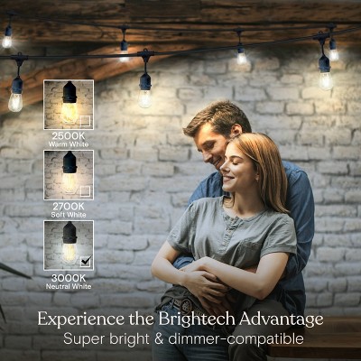 Clear Dimmable LED Edison Bulbs for Outdoor String Lights, 15-Pack