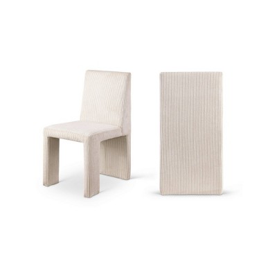 Meridian Furniture,Benson Microsuede Corduroy Fabric Dining Chair, Set of 2