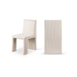 Meridian Furniture,Benson Microsuede Corduroy Fabric Dining Chair, Set of 2 - 1 of 4