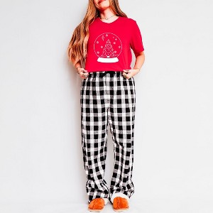 Simply Sage Market Women's Christmas Snow Globe Pajama Set - 1 of 4