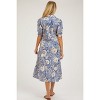 PinkBlush Blue Floral Collared Tiered Maternity Midi Dress - 4 of 4