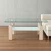 KWPZQEB Rectangle Glass Coffee Table, Simple and Classical Inspired Design with Sleek Iron Legs, Modern Side Center Tables for Living Room - 3 of 4