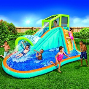 Banzi Inflatable Water Slide- Huge Kids Pool (14 Feet Long by 8 Feet High) with Built in Sprinkler Wave and Water Wall-  Heavy Duty Summer Outdoor Fun - 1 of 1