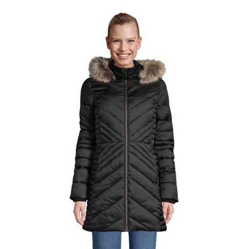 Lands' End Women's Insulated Cozy Fleece Lined Primaloft Coat - Large -  Black : Target