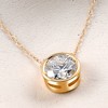 Pompeii3 1.88Ct Round Solitaire Diamond Bezel Pendant 14k Yellow Gold Lab Created - 3 of 4
