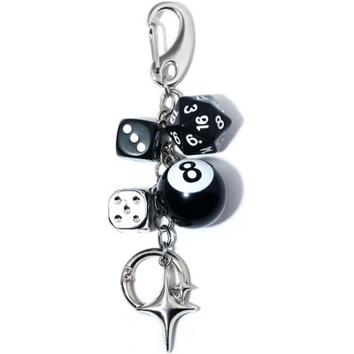 Attop 8 Ball Dice Charm Keychain - Cute Bag Purse Handbag Accessories - Y2K Aesthetic Key Chain for Women Men