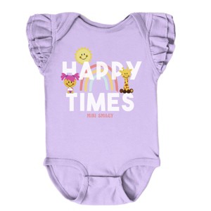 The Juniper Shop Mini Smiley Happy Times Flutter Sleeve Bodysuit - 1 of 4
