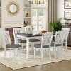 7-Piece Dining Table Set For 6 With Upholstered Chairs, Wood Dining Table Set With Shaped Legs For Kitchen & Dining Room-Cuddlewood - 2 of 4