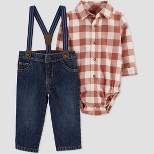 Carter's Just One You®️ Baby Boys' Plaid Top & Bottom Set - Brown