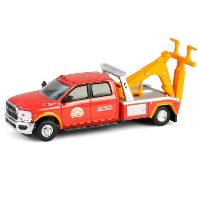 2022 Ram 3500 Dually Wrecker Tow Truck "Ignition Towing Co." Red & Orange "Dually Drivers" 1/64 Diecast Model Car by Greenlight