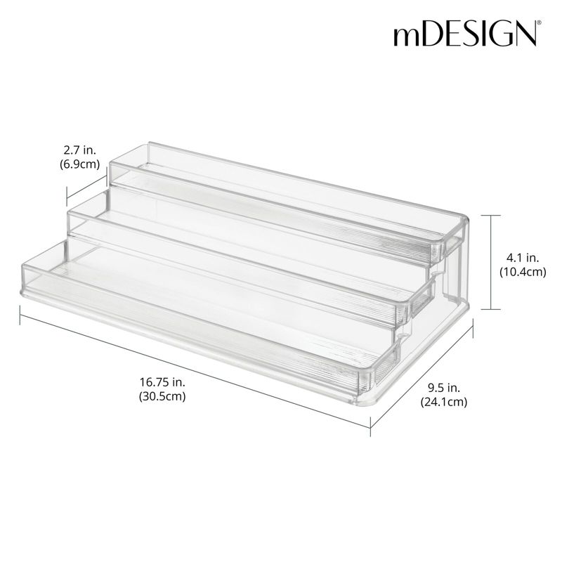 mDesign Plastic Shelf Adjustable & Expandable Spice Rack Organizer, 4 of 10
