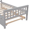 Sapphtopaz Platform Bed Frame with Headboard and Trundle Wood Bed Frame with Slats Support, No Box Spring Needed, Easy Assembly, Gray - 3 of 4