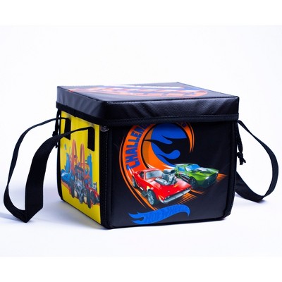 Hot Wheels ZipBin Orange Storage Case with Racetrack Playmat