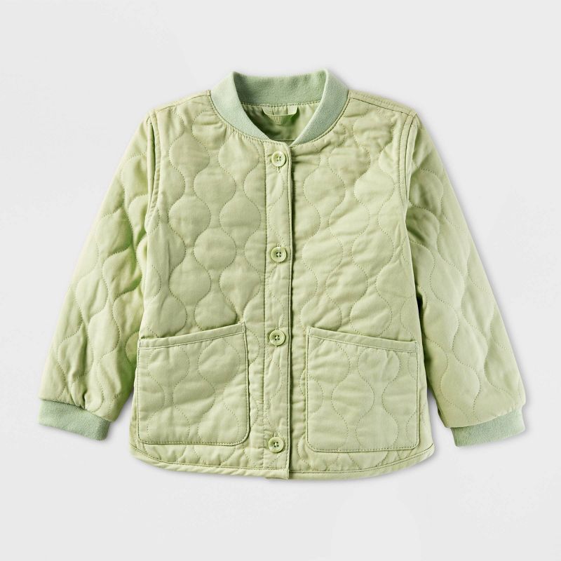 Toddler Quilted Bomber Jacket - Cat & Jack™ Green, 1 of 5