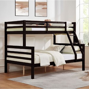 NicBex Bunk Bed with Thick Posts,Wood Bunk Bed Frame with Ladder and High Guardrail for Kids Teens Dorm Rooms - 1 of 4