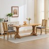 Rbied Full Solid Wood Rattan-Back Dining Chair, Matte Linen Cushion with High-Resilience Foam for Rustic/Natural Style Dining Room, Café, Set of 2 - 3 of 4