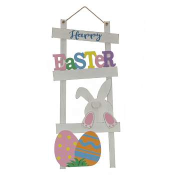 36" Bunny and Eggs "Happy Easter" Hanging Wall Decoration - National Tree Company
