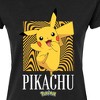 Women's - Pokémon - Pikachu Abstract Background Fitted Graphic T-Shirt - 2 of 3