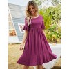 Womens Summer Dress Crew Neck Ruffle Sleeve Casual Flowy Midi Dress - 2 of 4