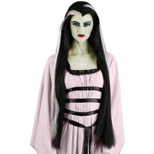 HalloweenCostumes.com One Size Fits Most Women Women's The Munsters Lily Halloween Costume Wig Accessory, Black/White - 1 of 4