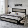 COZONY Platform Bed with 4 Storage Drawers, Charging Station Riveted Headboard No Box Spring - 2 of 4