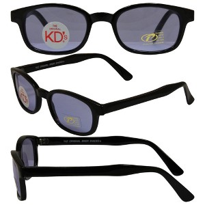 The Original KD's Biker Shades Sunglasses By PCSUN Black Frames Light Blue Lens - 1 of 1