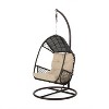 GDFStudio Emmie Outdoor Wicker Hanging Chair with Iron Stand and Water Resistant Cushion - 2 of 4