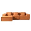 112" Corduroy Convertible L-Shaped Sectional Sofa with Ottoman - 3 of 4