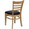 Emma and Oliver 2 Pack Ladder Back Wooden Restaurant Chair - 3 of 4