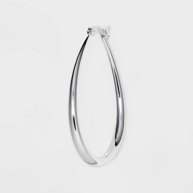 Sterling Silver Teardrop Hoop Earrings - A New Day&#8482; Silver, 4 of 5