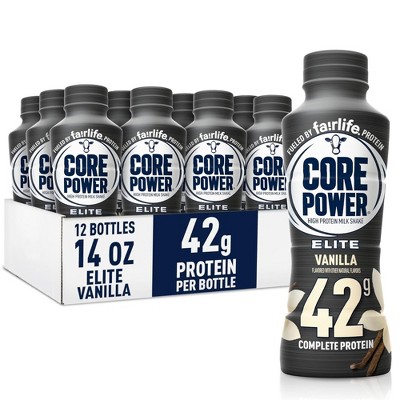 Core Power Fairlife Elite Milk Shake, Vanilla - 14 Fl Oz Bottle (Pack of 12)